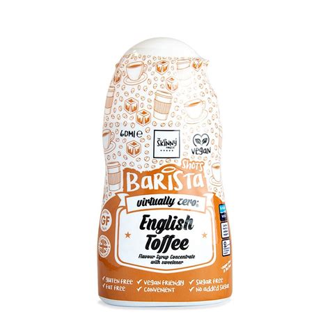 English Toffee Barista Shot Sugar Free Skinny Coffee Syrup 60ml