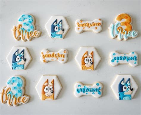 Bluey Sugar Cookies Birthday Cookies Royal Icing Cookeis Etsy