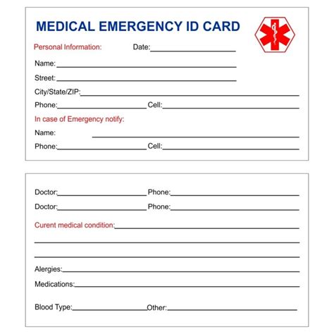 10 Best Free Printable Medical Cards Printablee Fillable Form 2023