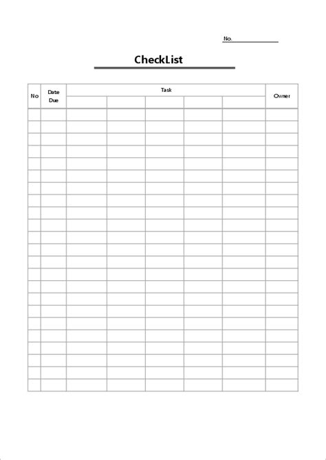 Free Editable Checklist Template Excel