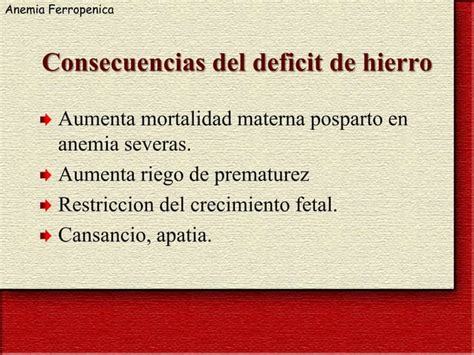 Anemia En El Embarazo Ppt Ppt