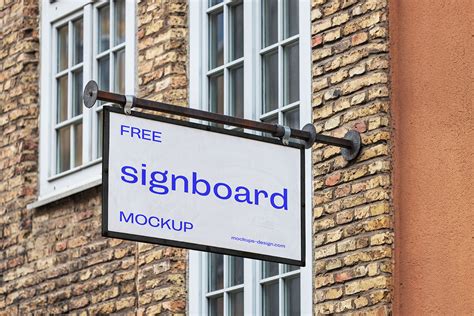 Simple rectangle signboard mockup - Mockups Design