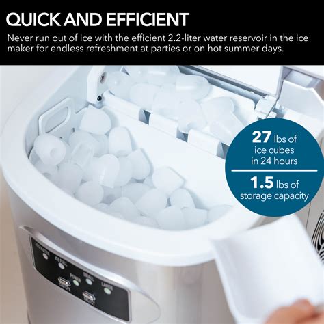 Lbs Portable Countertop Ice Maker In Metallic Silver Imc Ms