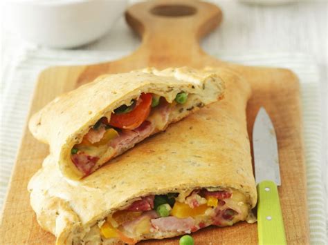 Ham Cheese Pepper And Pea Calzone Recipe Eat Smarter Usa