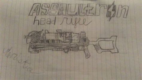 Assaultron Head Rifle Drawing Fallout Amino