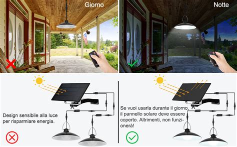 ENCOFT Lampadario Solare Esterno Con Telecomando Lampada A Sospensione