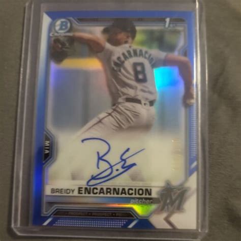 Bowman Chrome Breidy Encarnacion Blue Refractor Auto Rc