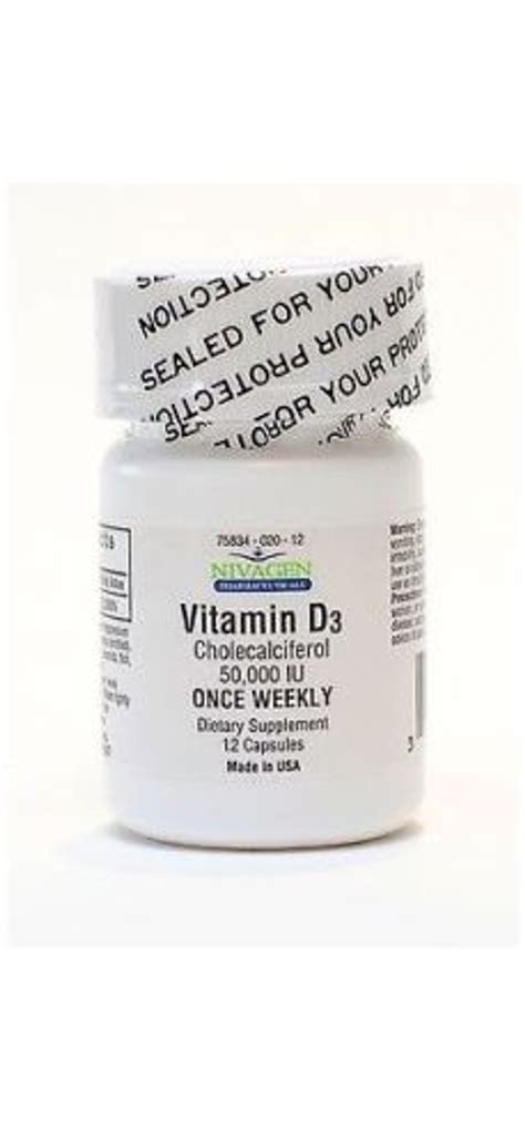 Nivagen Vitamin D3 Cholecalciferol 50 000 Iu Once Weekly