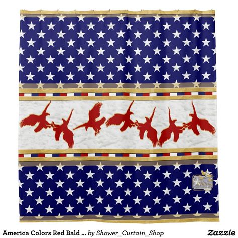 America Colors Red Bald Eagle Stars Shower Curtain Zazzle