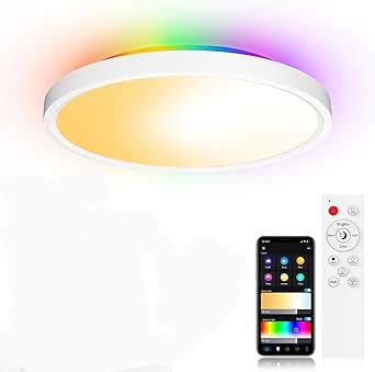 L Mpara De Techo Inteligente Con Montaje Empotrado Led Wifi Compatible