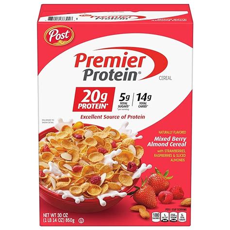 Post Premier Protein Mixed Berry Almond Cereal High