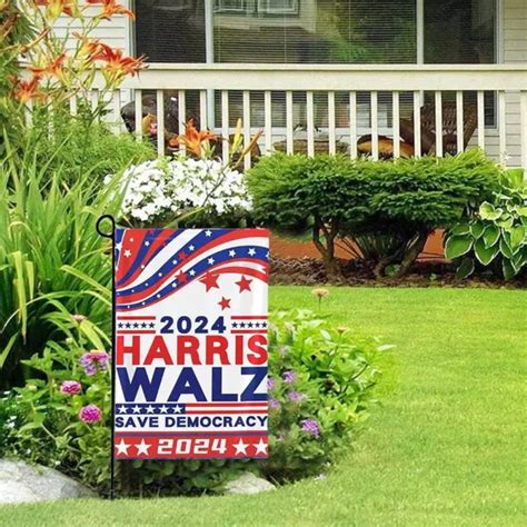 KAMALA HARRIS WALZ 2024 Flag Harris Waltz 2024 Yard Sign Double Sided χ