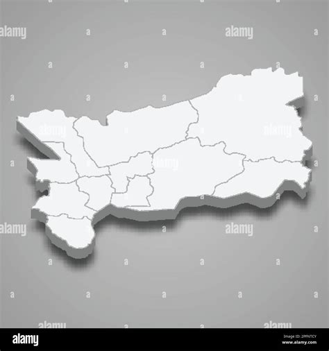 Mapa isométrico 3D de Zacapa es una provincia de Guatemala aislada con