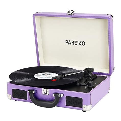 Pareiko Speed Vinyl Record Player Portable Turntable With Bluetooth