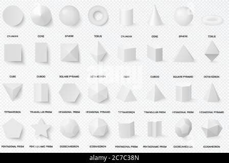 Realistische D Grundformen Geometrie Kugel Zylinder Pyramide Und