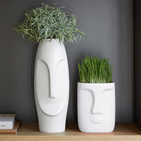 Vases Visages Petit Vase Blanc Blanc Becquet