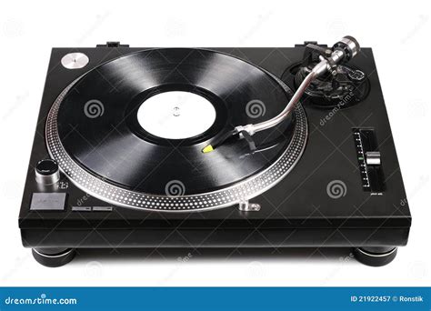 Dj Turntable With Tonearm On Vinyl Record Stock Image Image Of Sound