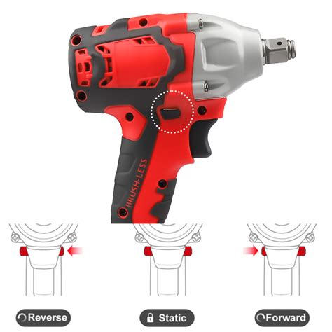 Nm Cordless Electric Impact Wrench Gun High Power Driver Li