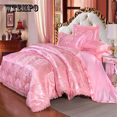 Buy Wedding Luxury Bedding Sets Jacquard Queen King Size Bedclothes Bed