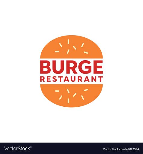 Hamburger restaurant food logo design Royalty Free Vector