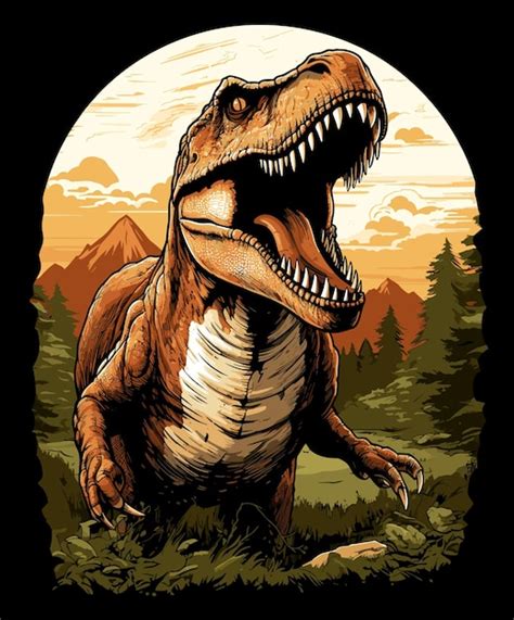 Jurassic World Tyrannosaurus Rex Portrait De Dinosaure Dans Un Style