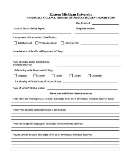 Incident Hazard Report Form Template 4 TEMPLATES EXAMPLE