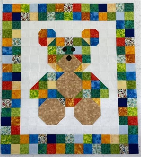 Teddy Bear Patchwork Quilt Pattern Adorable Baby Quilt Ideas