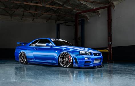 Blue Nissan Skyline R34 Wallpaper