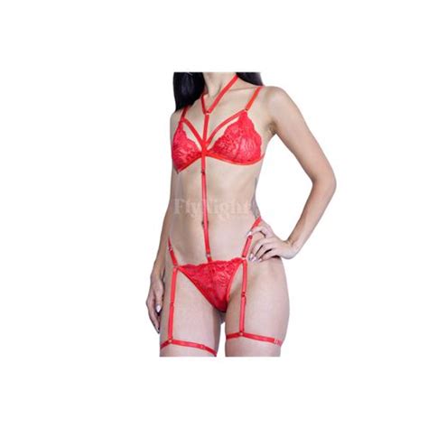 Conjunto Ropa Interior Scarlett Talle Color Rojo Fly Night