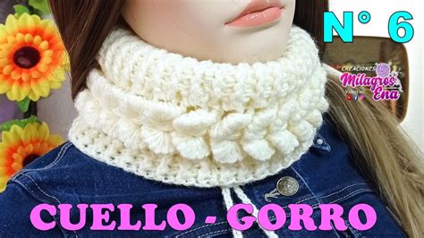 Como tejer el Cuello N 6 a crochet en punto Lazos o Moños y punto