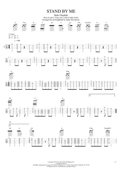 Stand By Me By Ben E King Solo Ukulele Guitar Pro Tab