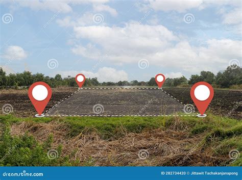 Land Plot Management Real Estate Concept With A Vacant Land On A Green Field Available For