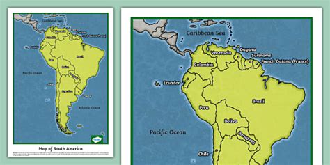 KS2 Labelled Map Of South America L Enseignant A Fait