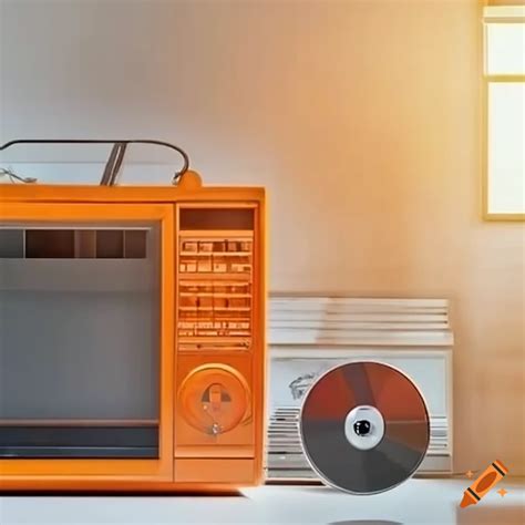 Modern Kitchen With Sunlit Windows Cds And Vinyl Records On The Wall