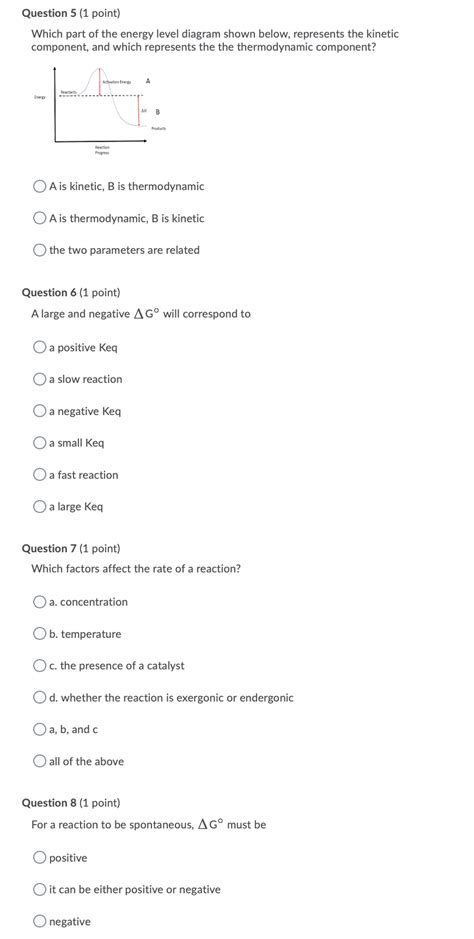 Solved Question 5 1 Point Which Part Of The Energy Level