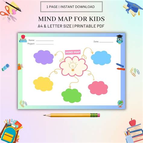 Mind Map Planner for Kids, Printable Mind Map, Visual Brainstorm Map ...