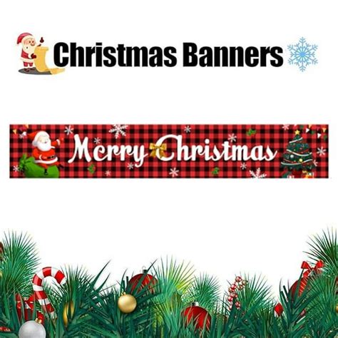 300x50cm Large Merry Christmas Banner Outdoor Christmas Banner Yard ...