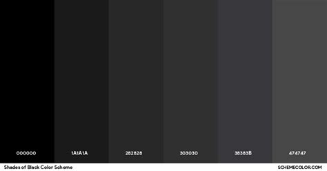 Shades Of Black Color Scheme Palettes