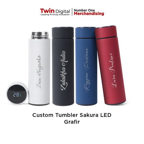 Jual CUSTOM TUMBLER BOTOL TERMOS SAKURA LED TUMBLER LED GRAFIR