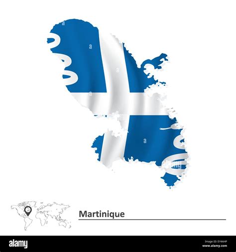 Map of Martinique with flag - vector illustration Stock Vector Image ...