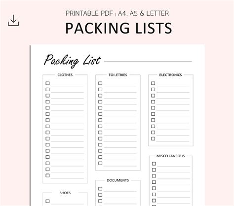 Blank Vacation Packing List Printable Packing List Template Atelier Yuwaciaojp