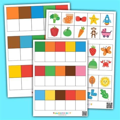 Printable Color Matching Pattern Cards For Kindergarten