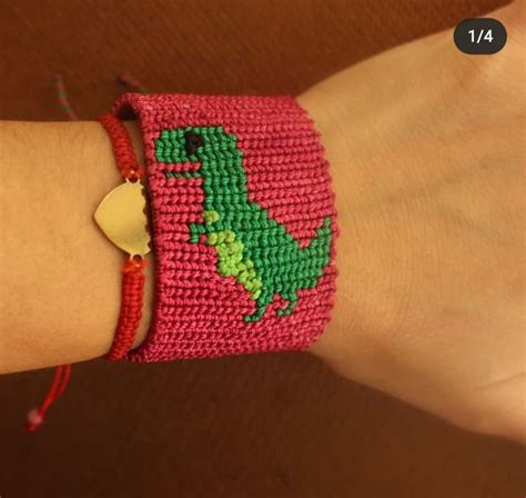 Pulsera De Un Dinosaurio Embroidered Friendship Bracelet Friendship