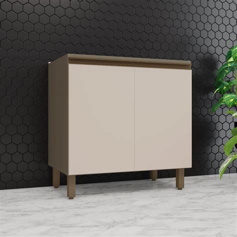 Balcão para Cozinha 2 Portas 80cm 100 MDF Aurora Espresso Móveis