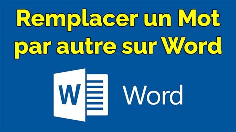 Remplacer Un Mot Par Un Autre Word Comment Remplacer Un Mot Par Un