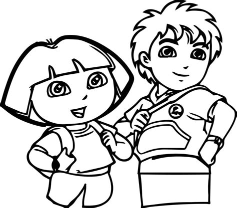 Dora And Child Coloring Page Boy - Wecoloringpage.com