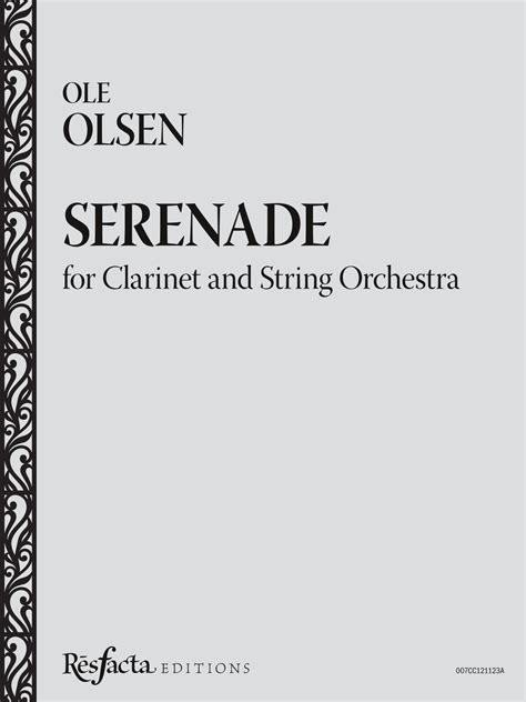 Serenade For Clarinet And String Orchestra Sheet Music Ole Olsen