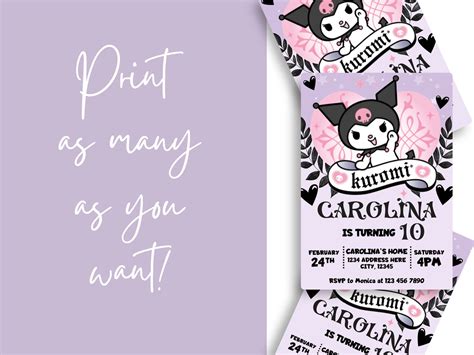 Editable Kuromi Birthday Invitation Mama Life Printables