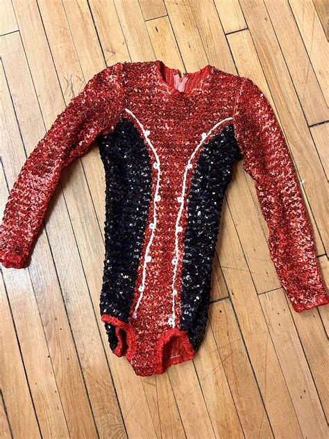 Vintage 1960s Sequin Leotard Costume For Dance Skati Gem