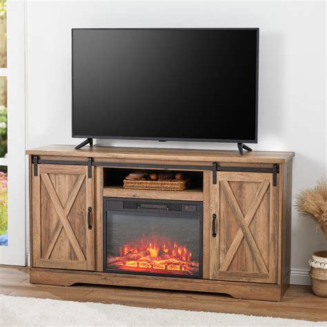 Farmhouse Electric Fireplace Tv Stand Hot Sex Picture